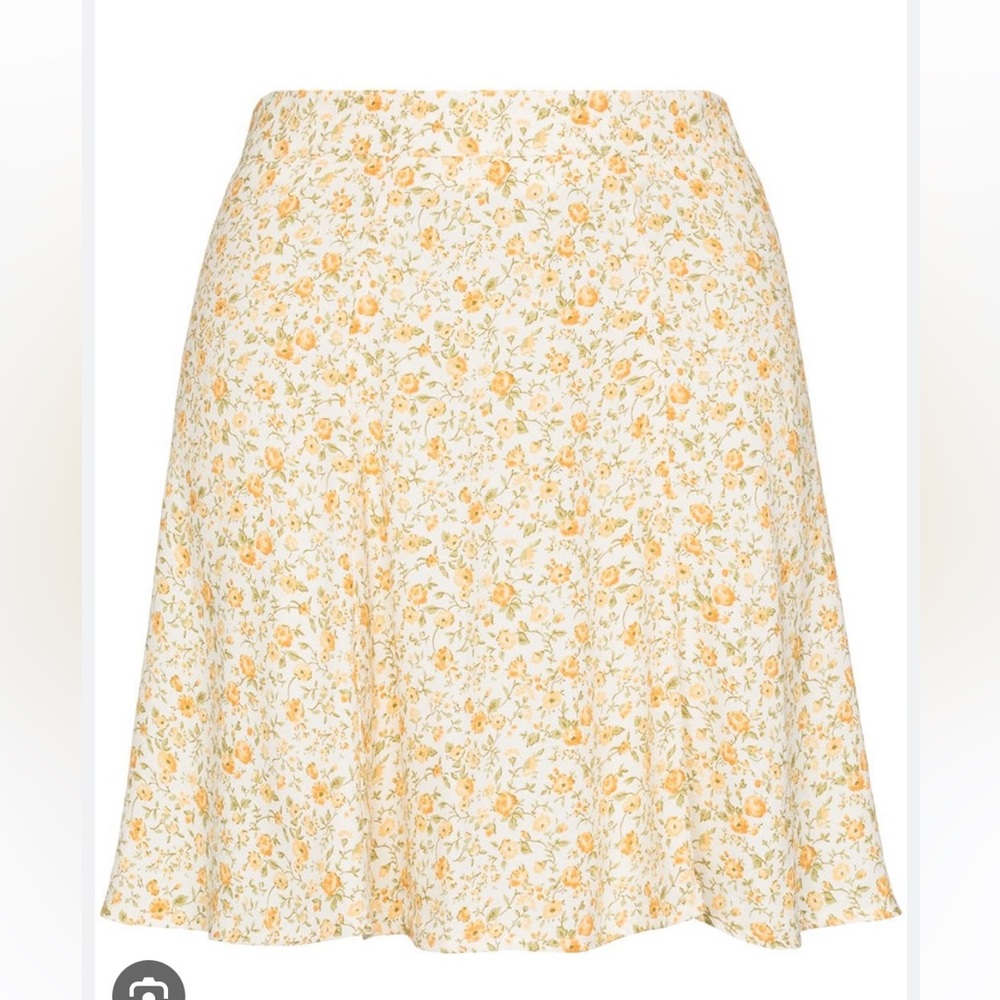 REFORMATION Flounce floral-print miniskirt